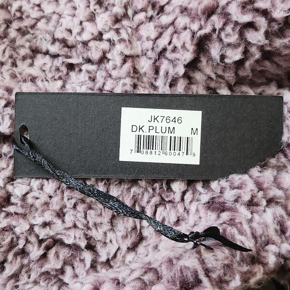 Aria & Clara Oversized Hooded Teddy Sherpa Jacket Coatigan Dk Plum Size MEDIUM - Picture 6 of 10